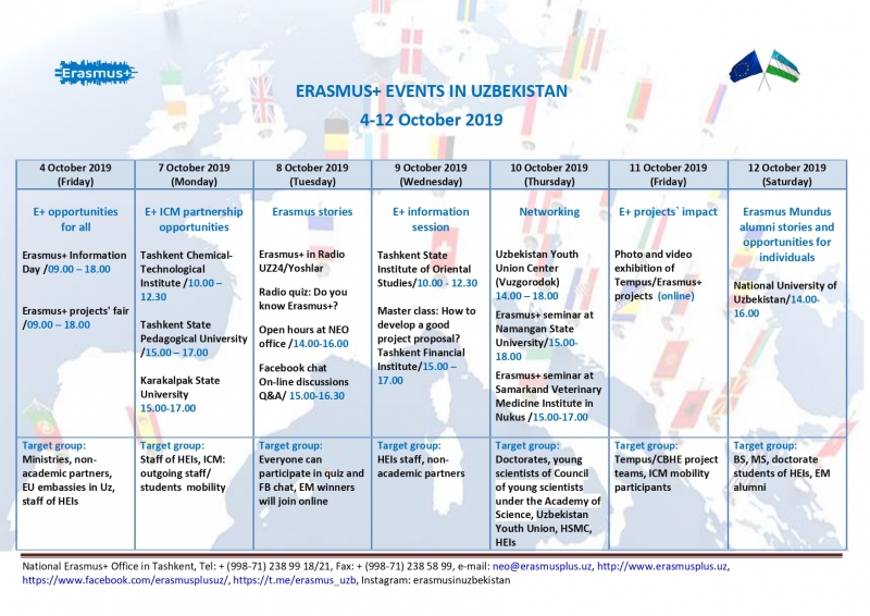 Erasmus+ Week in Uzbekistan - October 2019